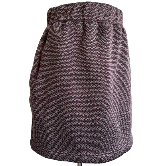 Woolrich Heathered Purple-White Knit Pull-on Fleece Mini Skirt Women's M - Picture 1 of 6